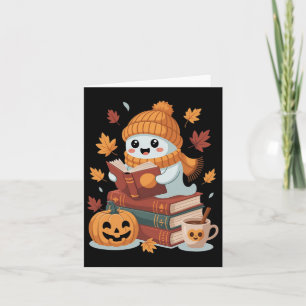 Niedliche Ghost Reading Books - HerbstHalloween-Bü Karte