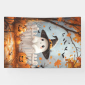 Niedliche Ghost und Pumpkins Banner (Horizontal)