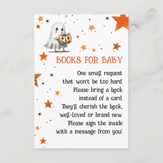 Niedliche Ghost Watercolor Halloween Books for Bab Begleitkarte (Vorderseite)