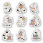 Niedliche Ghosts Pack lese leckere Buchliebhaber S Aufkleber (Vorderseite)