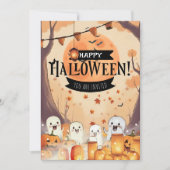 Niedliche Ghosts & Pumpkin Patch Einladung (Vorderseite)