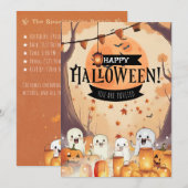 Niedliche Ghosts & Pumpkin Patch Einladung (Vorne/Hinten)