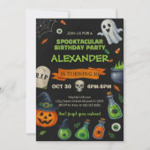 Niedliche Ghosts & Pumpkins Einladung (Vorderseite)