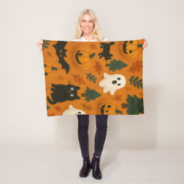 Niedliche Ghosts & Pumpkins | Halloween Fleece Bla
