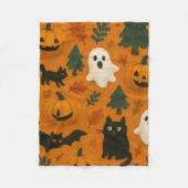 Niedliche Ghosts & Pumpkins | Halloween Fleece Bla (Vorderseite)