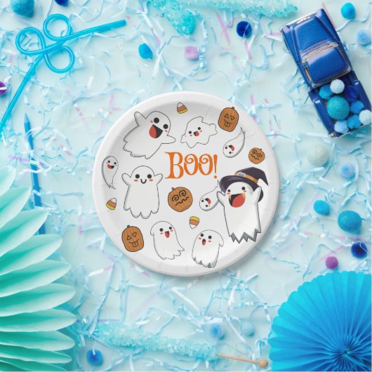 Niedliche Ghosts und Pumpkin-Halloween-Party-Telle Pappteller (Party)