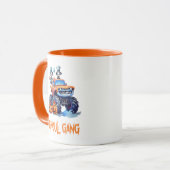 Niedliche Ghoul Gang Truck Spooky Typografie Hallo Tasse (Vorderseite Links)