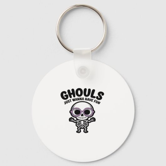Niedliche Ghouls haben einfach Spaß Skelett Schlüsselanhänger (Vorderseite)