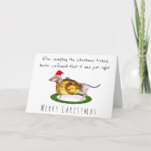 Niedliche gierige Dackel gegessen Weihnachtsferne Karte (Vorderseite)