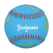 Niedliche Gigraffe mit Schmetterling-Cartoon Baseball (Rückseite)