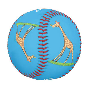 Niedliche Gigraffe mit Schmetterling-Cartoon Baseball