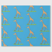 Niedliche Gigraffe mit Schmetterling-Cartoon Geschenkpapier (Flach)