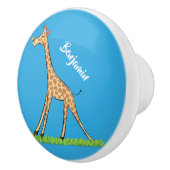 Niedliche Gigraffe mit Schmetterling-Cartoon Keramikknauf (Rechts)