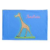 Niedliche Gigraffe mit Schmetterling-Cartoon Kissenbezug (Rückseite)