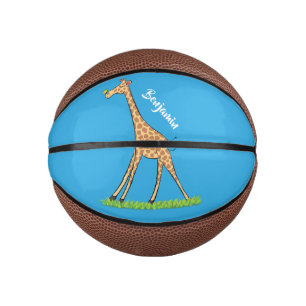Niedliche Gigraffe mit Schmetterling-Cartoon Mini Basketball