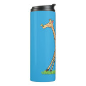 Niedliche Gigraffe mit Schmetterling-Cartoon Thermosbecher (Nach links gedreht)