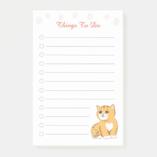 Niedliche Ginger Kitty Cat Dinge zu tun Post-it Klebezettel