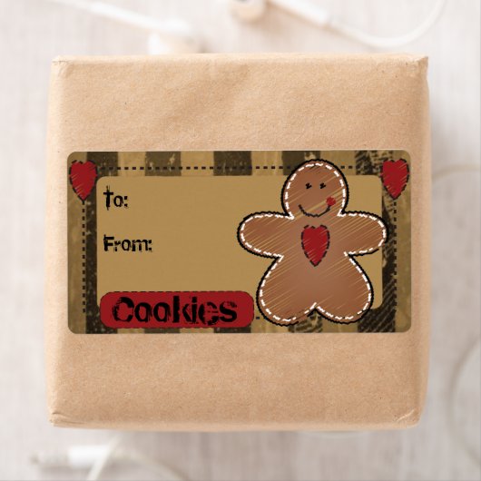 Niedliche Gingerbrett-Geschenkmarke (Insitu)