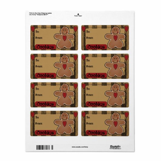 Niedliche Gingerbrett-Geschenkmarke (Vorne)