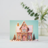 Niedliche Gingerbrett Weihnachtskarte des Hauses Postkarte (Stehend Vorderseite)