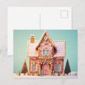Niedliche Gingerbrett Weihnachtskarte des Hauses Postkarte (Vorne/Hinten)