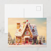 Niedliche Gingerbrett Weihnachtskarte des Hauses Postkarte (Vorne/Hinten)