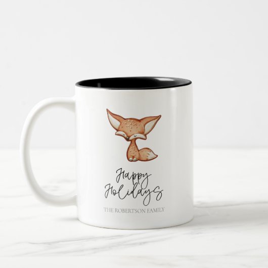 Niedliche Gingerbrot Fox Holiday Tasse (Links)