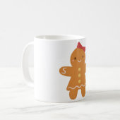 Niedliche Gingerbrot-Frau mit Bow Kaffeetasse (Vorderseite Links)