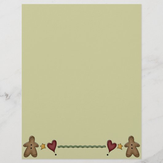 Niedliche Gingerbrot-Rezept-Seite (Vorderseite)