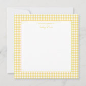 Niedliche Gingham-Babydusche Dankeskarte (Vorderseite)