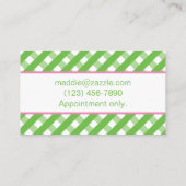 Niedliche Gingham Business- oder Kontaktkarten Visitenkarte (Rückseite)