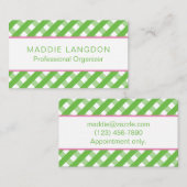 Niedliche Gingham Business- oder Kontaktkarten Visitenkarte (Vorne/Hinten)