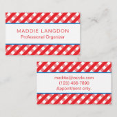 Niedliche Gingham Business- oder Kontaktkarten Visitenkarte (Vorne/Hinten)
