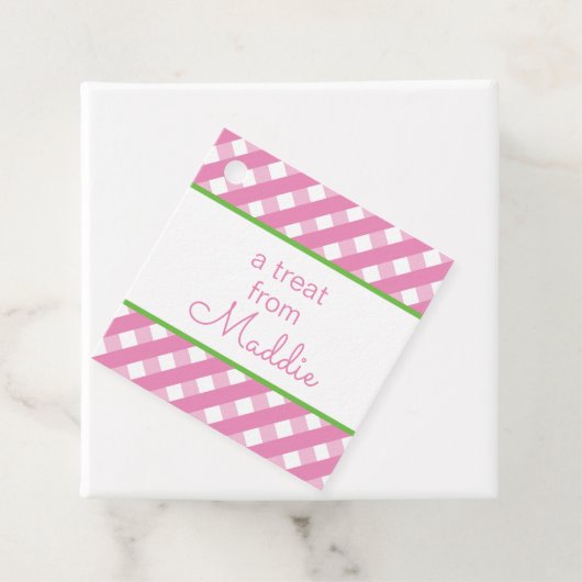 Niedliche Gingham Personalisierte Geschenke oder L Geschenkanhänger (Beispiel)