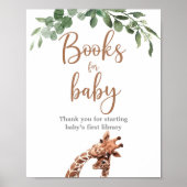 Niedliche Giraffbücher für Babyzeichen Poster (Vorne)