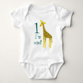 Niedliche Giraffe 1. Geburtstag Baby Strampler (Vorderseite)