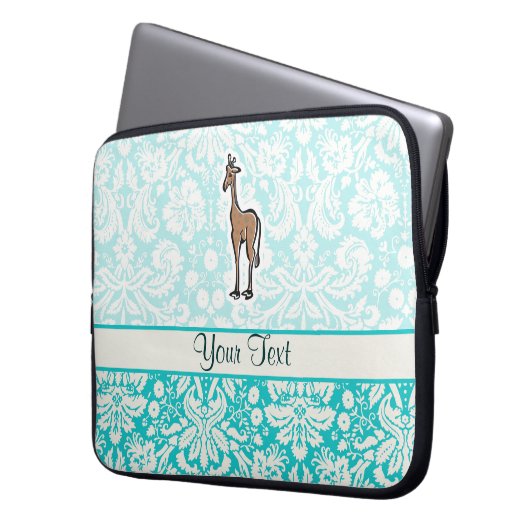 Niedliche Giraffe; Aquamarin Laptopschutzhülle (Vorderseite Links)