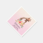 Niedliche Giraffe Aquarell Mama & Baby Babydusche Serviette (Ecke)