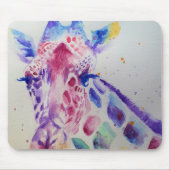 Niedliche Giraffe Aquarellmalerei Maus matt floral Mousepad (Vorne)
