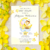 Niedliche Giraffe auf der Wolke ist eine Babydusch Einladung