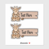 Niedliche Giraffe Aufkleber (Blatt)