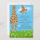 Niedliche Giraffe Baby Boy Dusche Einladung (Vorderseite)