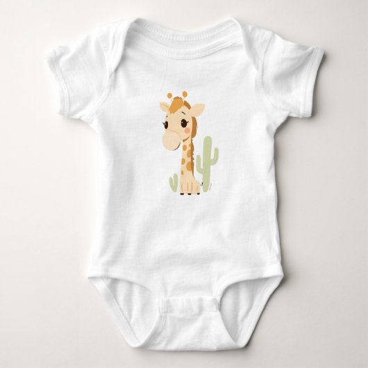 Niedliche Giraffe Baby Jersey Bodysuit Baby Strampler (Vorderseite)