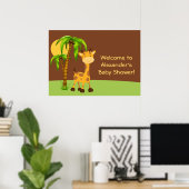 Niedliche Giraffe Baby Shower Poster (Heimbüro)