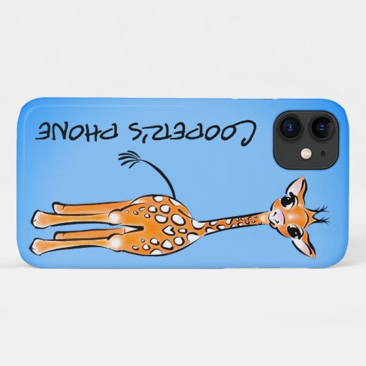 Niedliche Giraffe - Babyblau Case-Mate iPhone Hülle (Rückseite (Horizontal))