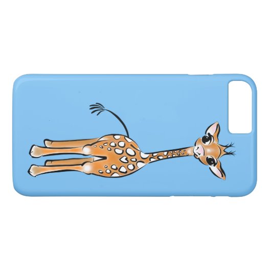 Niedliche Giraffe - Babyblau Case-Mate iPhone Hülle (Rückseite (Horizontal))