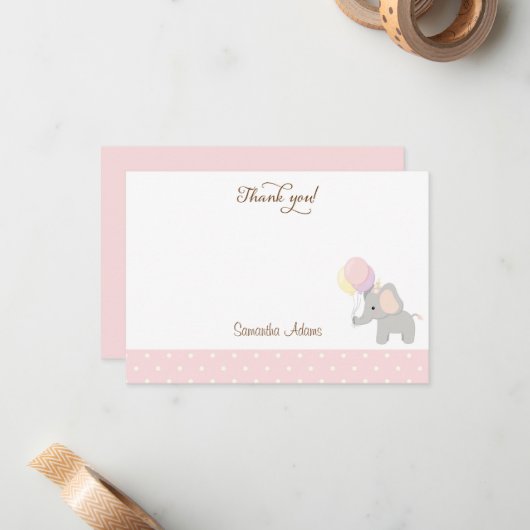 Niedliche Giraffe Babydusche Danke Karte (Vorderseite/Rückseite Beispiel)