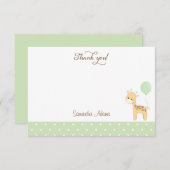 Niedliche Giraffe Babydusche Danke-Karte Dankeskarte (Vorne/Hinten)