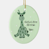 Niedliche Giraffe Baby's First Christmas Keramik Ornament (Rechts)