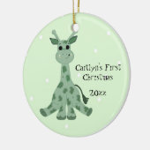 Niedliche Giraffe Baby's First Christmas Keramik Ornament (Links)